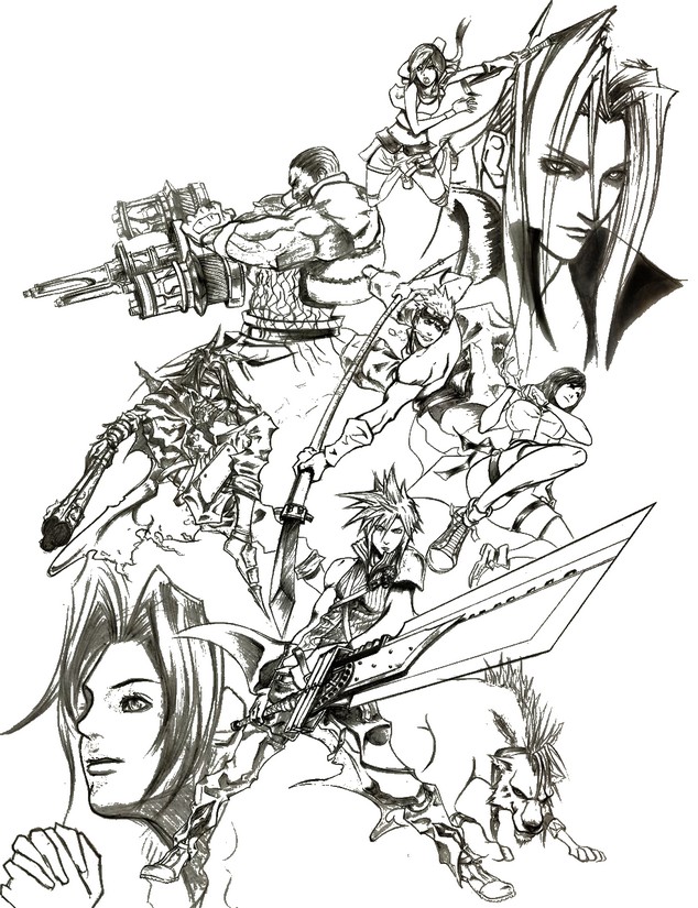 Coloring page Final Fantasy Final Fantasy VII 2