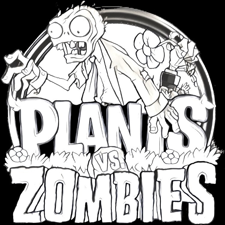 Coloring page Plants vs Zombies