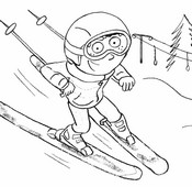 Coloriage Sami à skis