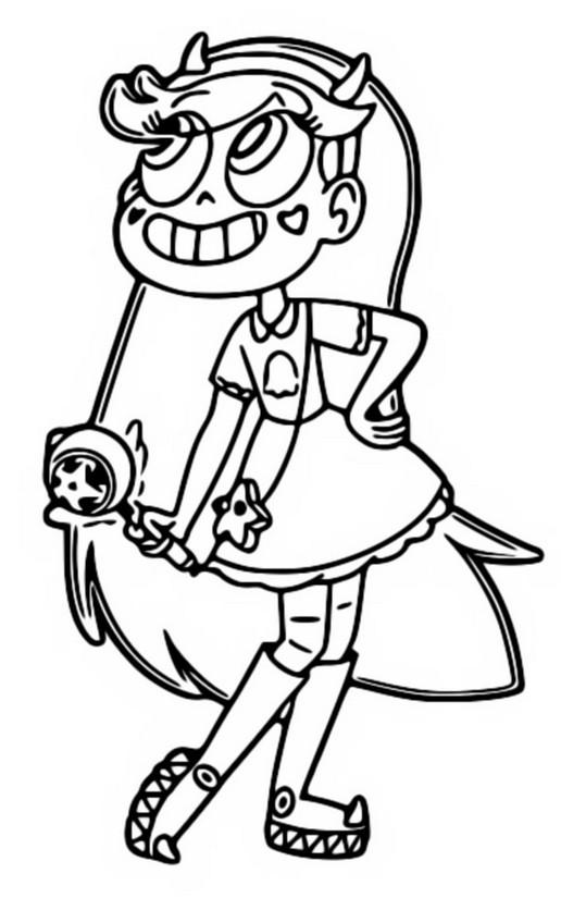 Coloring page Star vs the forces of evil : Star Butterfly 1