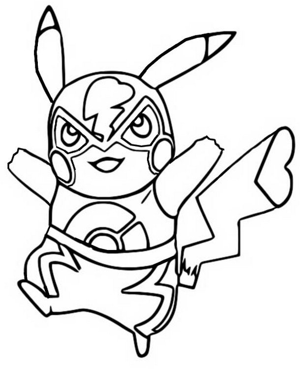 Pikachu Ninja Coloring Pages Printable Pokemon Kids Categories Sketch