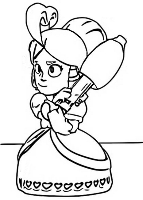 Coloring Page Brawl Stars Skins Cupid Piper 16