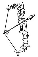 Coloriage Arc avec une flèche