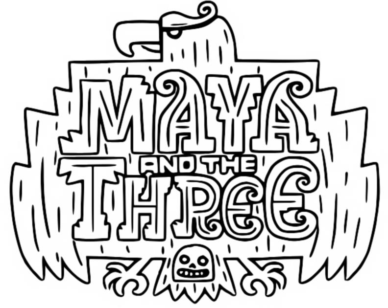 Malvorlagen Logo Maya and the three
