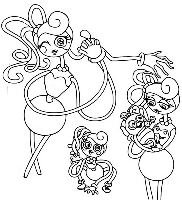 Coloring page Mommy Long Legs