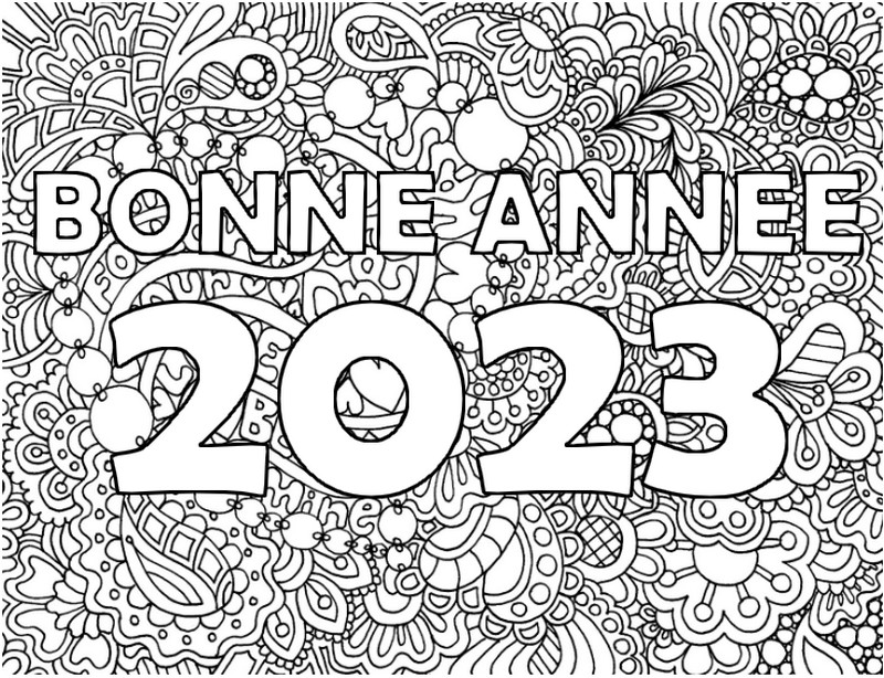 ぬりえ Bonne Année 2023!