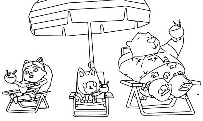 Coloring page On deckchairs