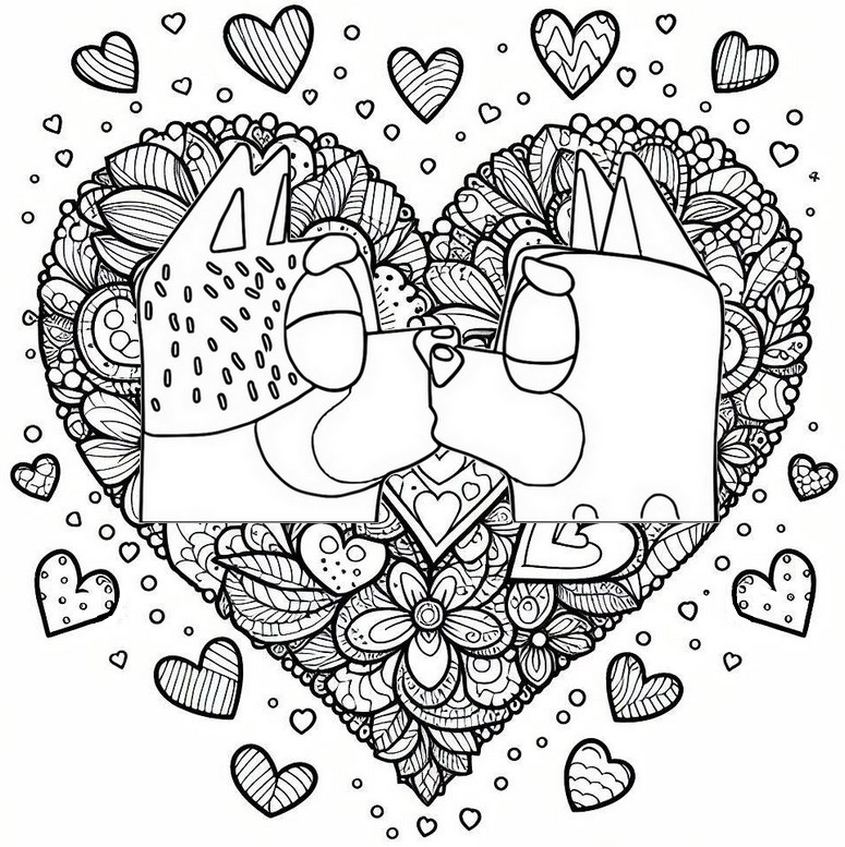 Coloring page Happy Valentine's Day