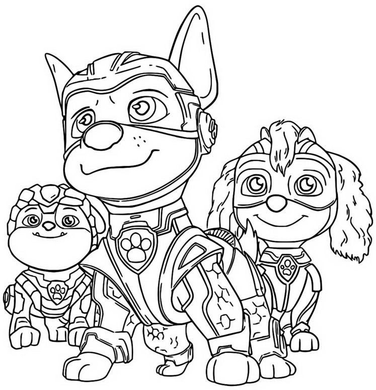 Coloring page Chase, Skye, Rubble
