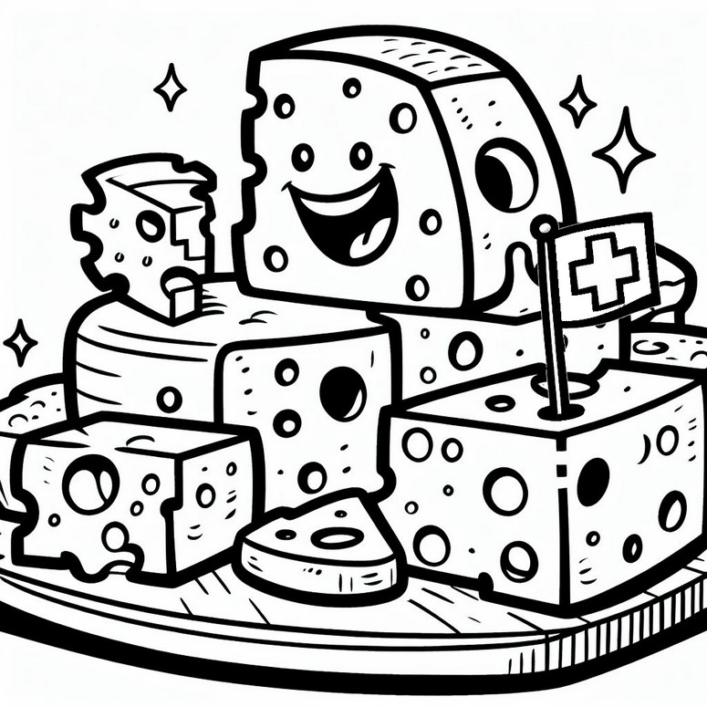 Coloring page Swiss cheese