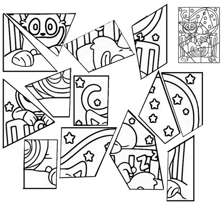 Desenho para colorir Puzzle Catnap