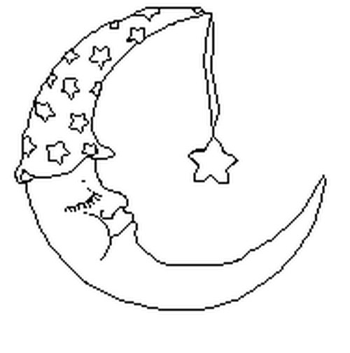 Coloriage Lune et son bonnet de nuit