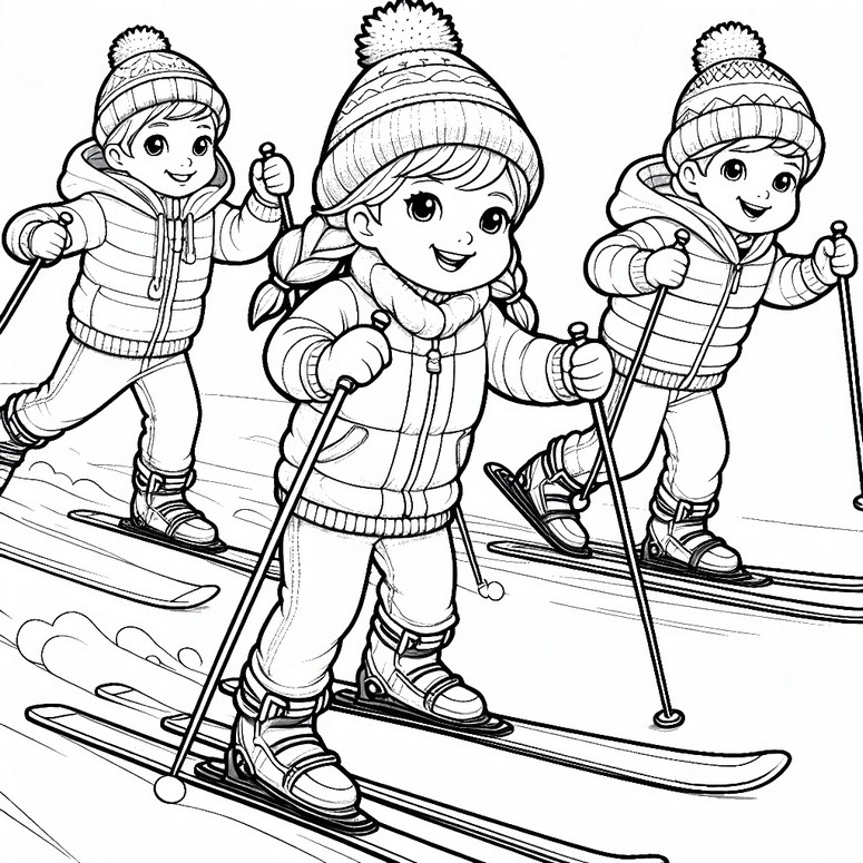 Coloring page Ski