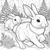 Coloring page Rabbits