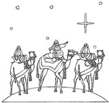 Coloring page Three Kings on camels