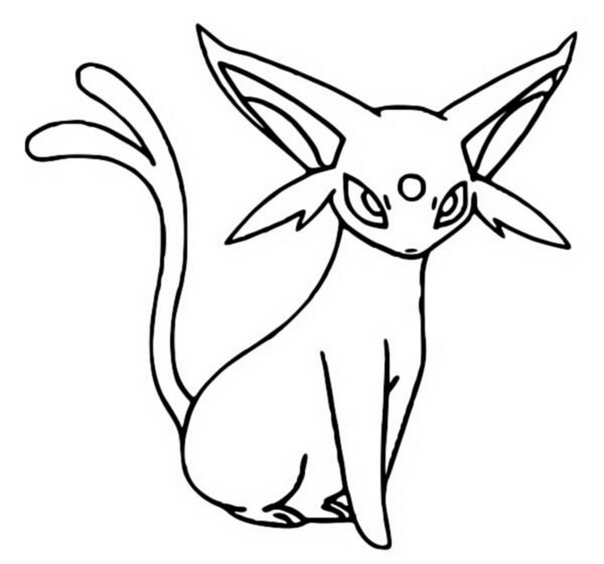 Coloring Pages Pokemon - Espeon - Drawings Pokemon