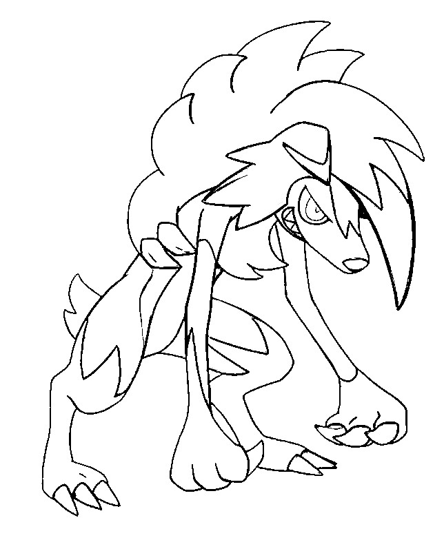 Coloring Page Pok mon Sun And Moon Lycanroc Midnight Form 47