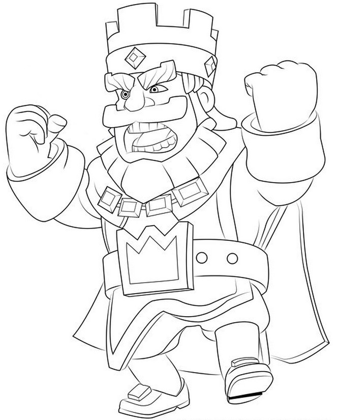 Coloring page Clash Royale : King angry 3