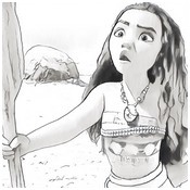 Zeichnung zum Ausmalen - Vaiana Mädchen - Vaiana