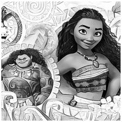 Ausmalblatt - Vaiana und Maui - Vaiana