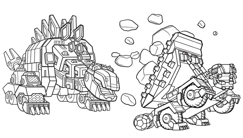 Coloring page Ton-Ton and Garby - Dinotrux
