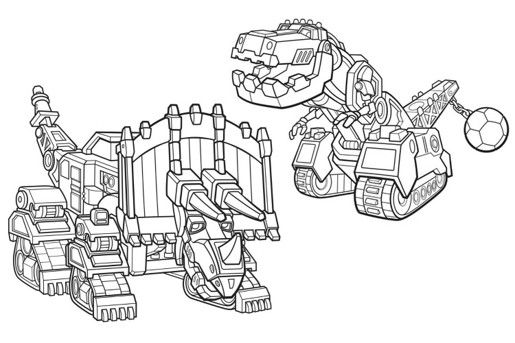 Coloring page Dozer and Ty - Dinotrux