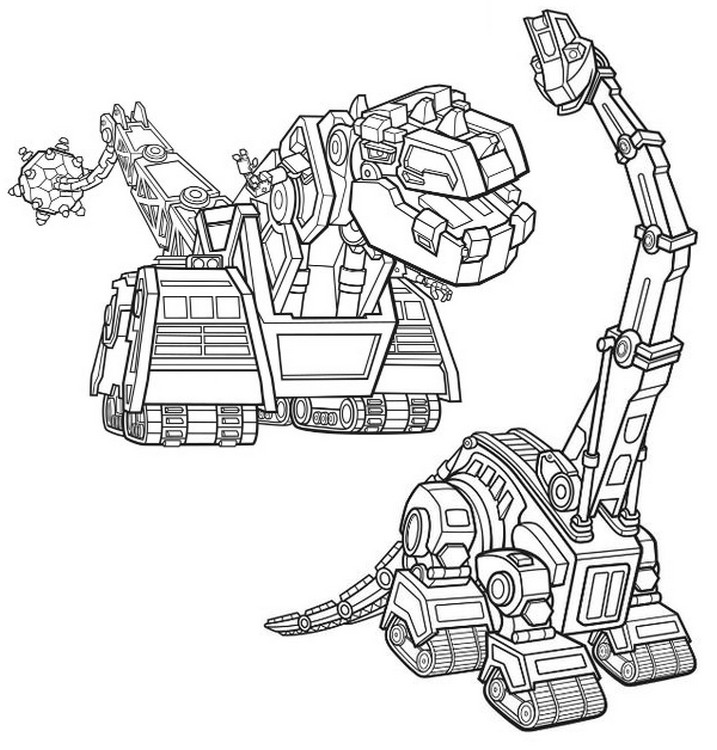 Coloring page Skya and D-Structs - Dinotrux