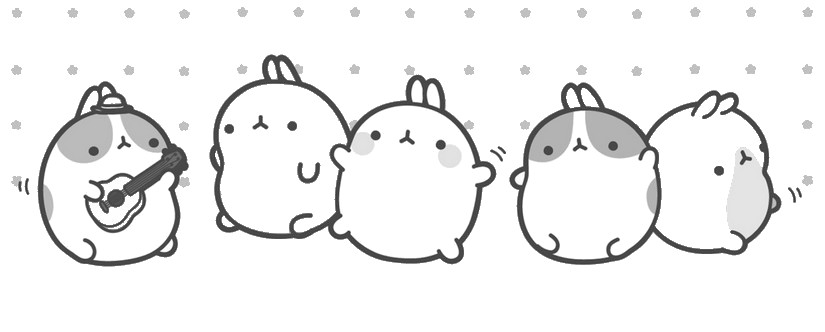 Coloring page Molang and his friends dance