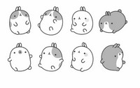 Coloring page Molang and his friends