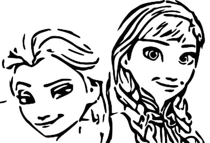 Coloring page Frozen 2 : Anna and Elsa 1