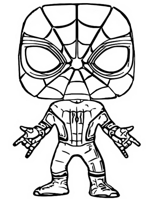 Tulostakaa värityskuvia Funko Pop Marvel : Hämähäkkimies 5