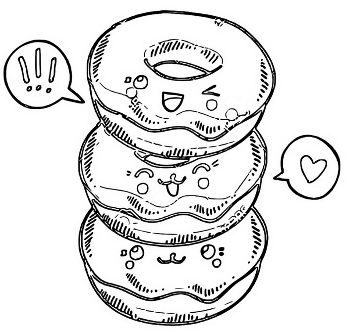 Coloring page Donuts