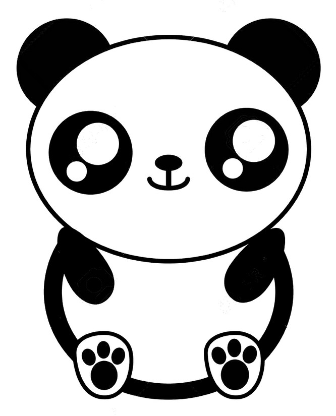 Desenho para colorir Kawaii : Panda 7