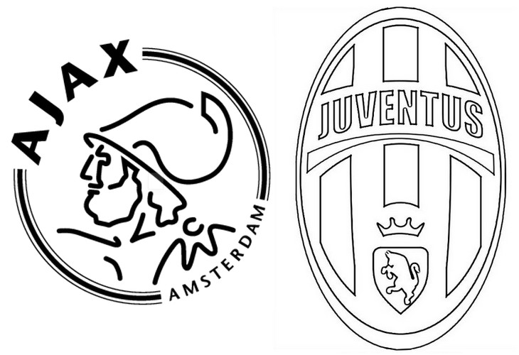Coloring page Quarter-finals : Ajax Amsterdam - Juventus