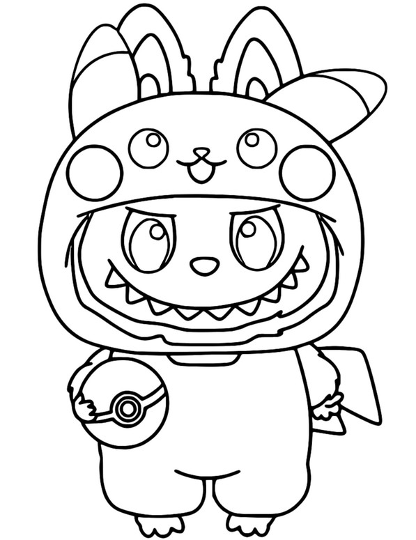 Coloriage - Pikachu Labubu - Pokémon Pikachu