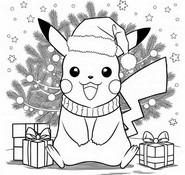 Dibujo gratuito - Navidad - Pikachu