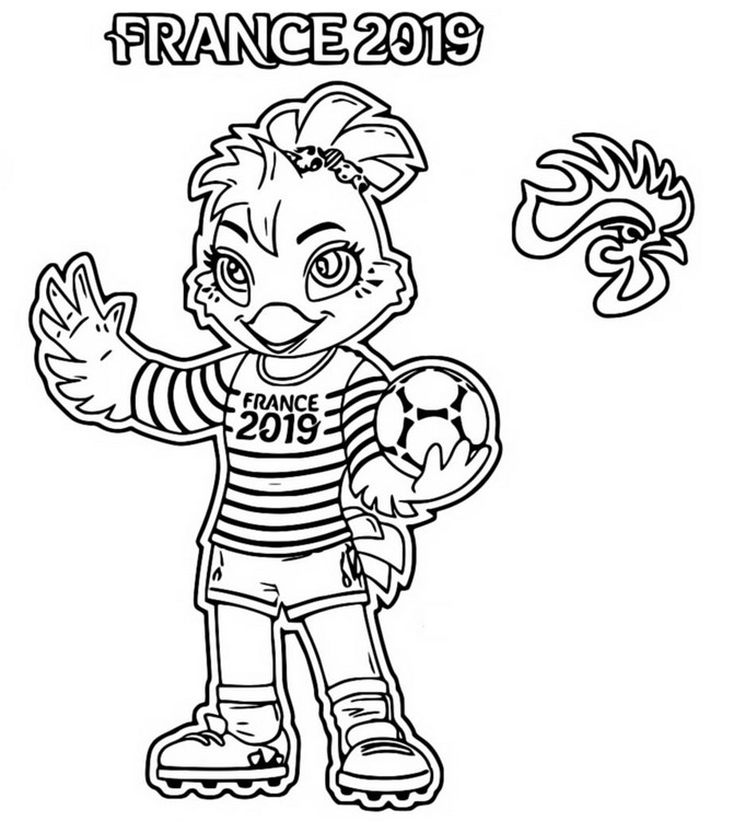 Coloring page Mascot France 2019