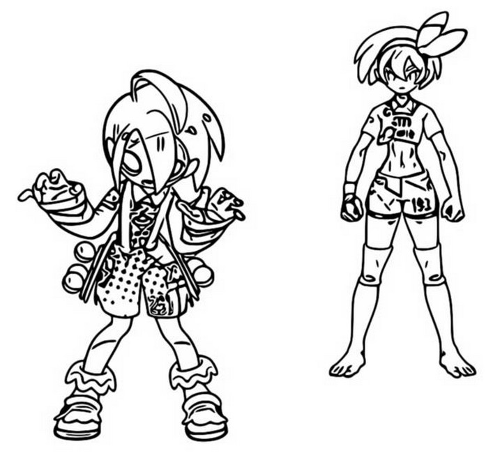 Coloring page Pokémon Sword and Shield - The people of the Galar Region