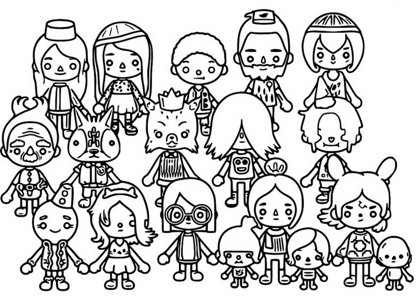 Coloring page City - Characters