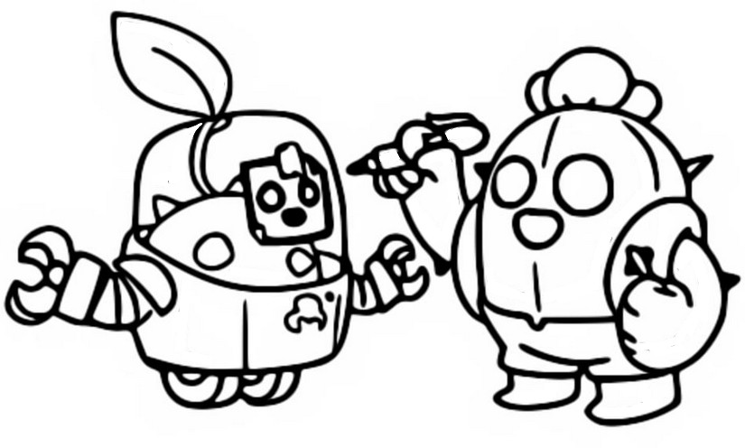Coloring Page Brawl Stars March 2020 Update Sprout And Spike 8 - imagens da spike de brawl stars para colorir