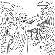 Dibujo descargable - Cruzando el Mar Rojo - Pascua judía