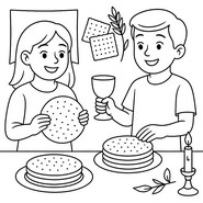 Imagen para colorear - Pan ázimo - Pascua judía