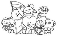 Hoja para colorear - Víspera de Todos los Santos - BT21