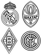 Coloring page Group B: Real Madrid - Chakhtar Donetsk - Inter Milan - Borussia Mönchengladbach