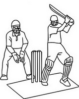 Coloring page Cricket batsman and keeper