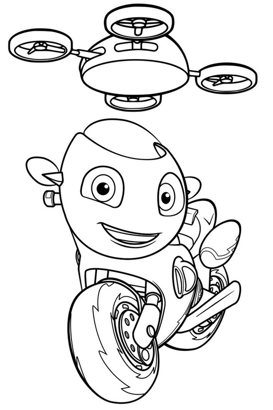 Coloring page Ricky and Quadcopter