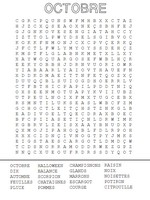 Coloriage gratuit - Mots cachés - Mots masqués - Octobre