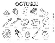 Coloriage gratuit - Légumes d'octobre - Octobre