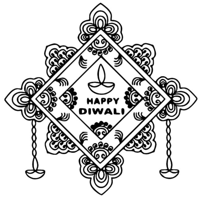 Coloring page Diwali : Happy Diwali 4