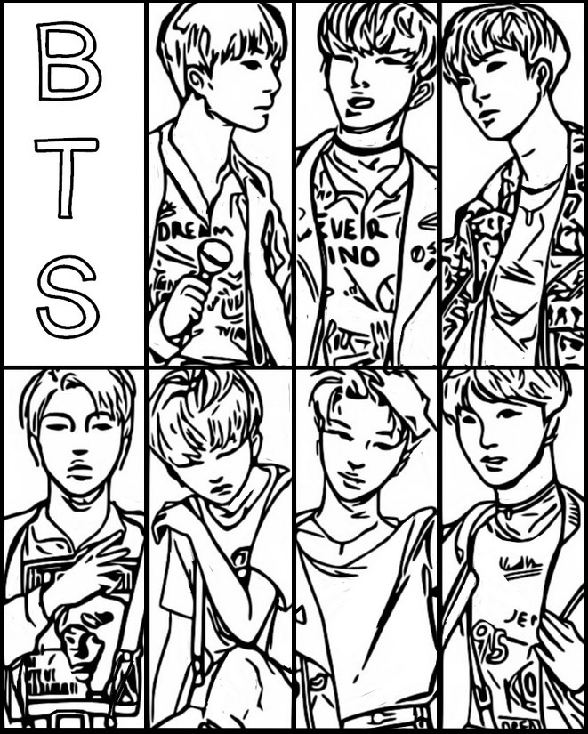 Coloring page South Korean group